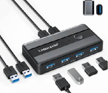Lemorele H5 USB 3.0 S4-Port USB Peripheral KVM Switcher Box
