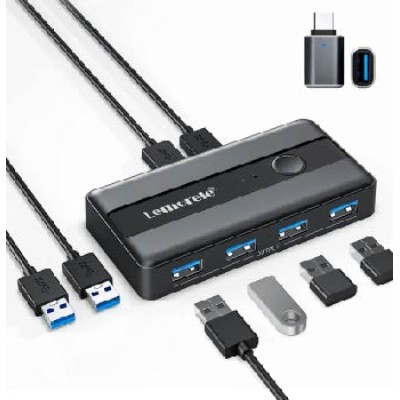 Lemorele H5 USB 3.0 S4-Port USB Peripheral KVM Switcher Box