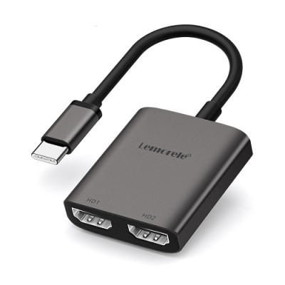LEMORELE TC21 USB C to Dual HDMI Adapter