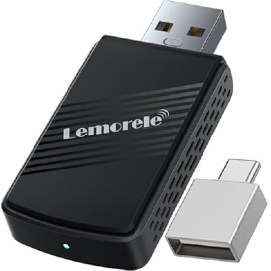Lemorele P80 Mini Wireless CarPlay Adapter&Android Auto Adapter