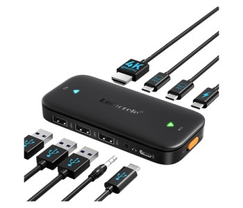 LEMORELE H200 USB-C KVM SWITCH 4K DUAL HDMI USB HUB