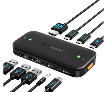LEMORELE H200 USB-C KVM SWITCH 4K DUAL HDMI USB HUB