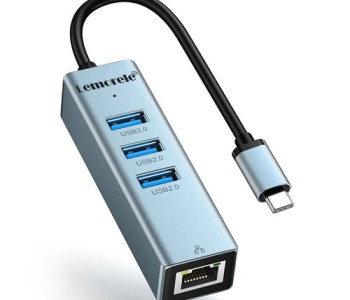 LEMORELE TC43L USB-C-4 IN 1-HUB WITH ETHERNET USB PORTS