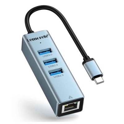 LEMORELE TC43L USB-C-4 IN 1-HUB WITH ETHERNET USB PORTS