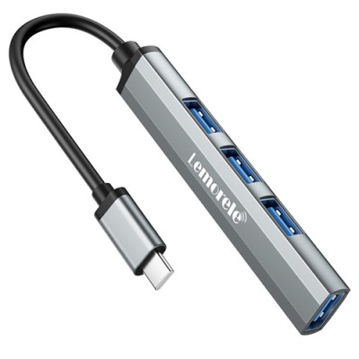 LEMORELE TC57 USB-C 4-in-1 HUB WITH USB 3.0 AND 3×USB 2.0 PORTS