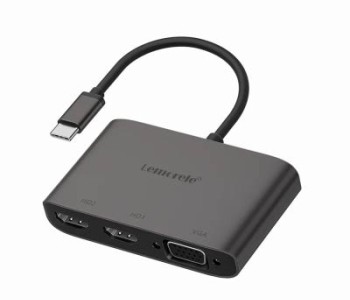 Lemorele TC20 USB C to Dual HDMI  4 in 1 Adapter
