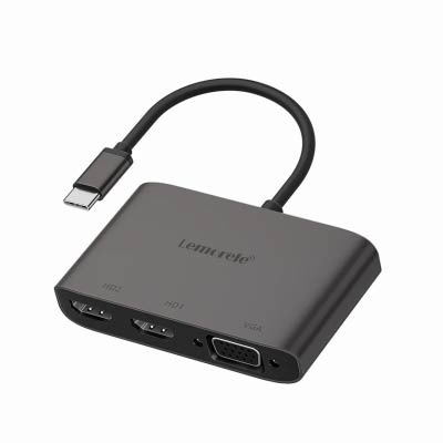 Lemorele TC20 USB C to Dual HDMI  4 in 1 Adapter